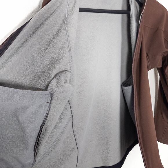 REI Women’s Jacket Brown Softshell Fleece Lined Zip Front Pockets Size Medium - Picture 9 of 12